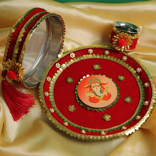 MOSKAI Thali Set | Traditional Pooja Thali | Decorative Aarti Plate Set