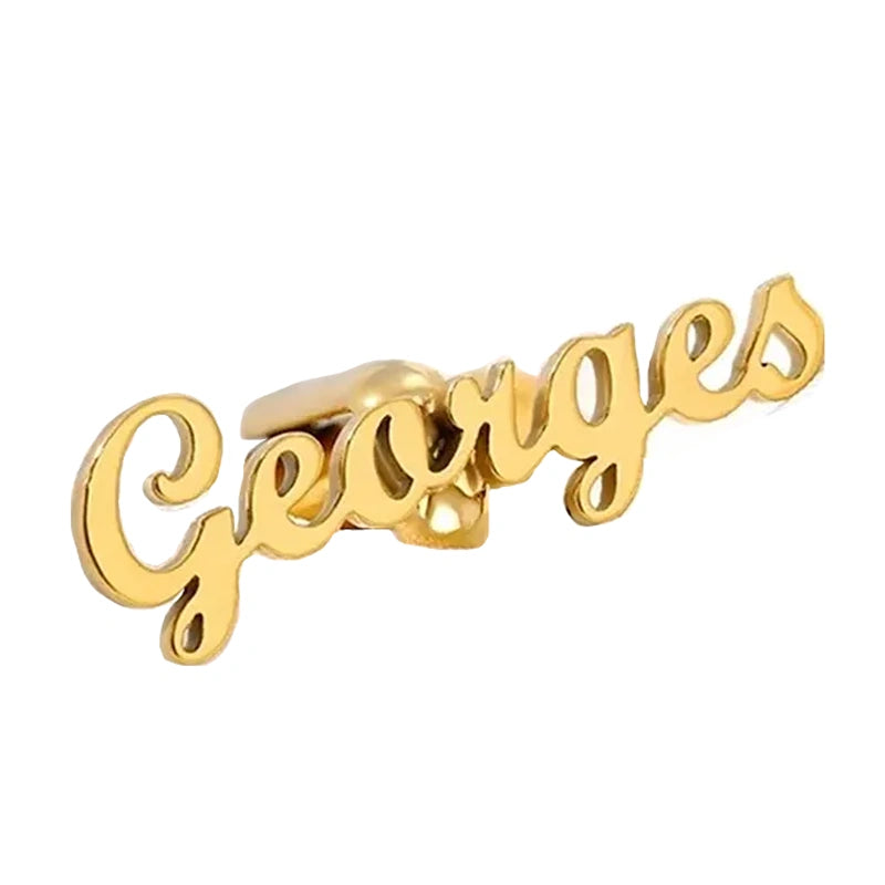 Personalized Name Cufflinks for Men - Custom Brass Shirt Cufflinks for Wedding & Business