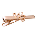 Personalized Initials Name Tie Pin for Men | Custom Brass Tie Bar with Cut-out Letters