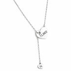 Personalized Name Necklace with Initial Charm - Custom Cursive Nameplate Pendant for Women & Girls