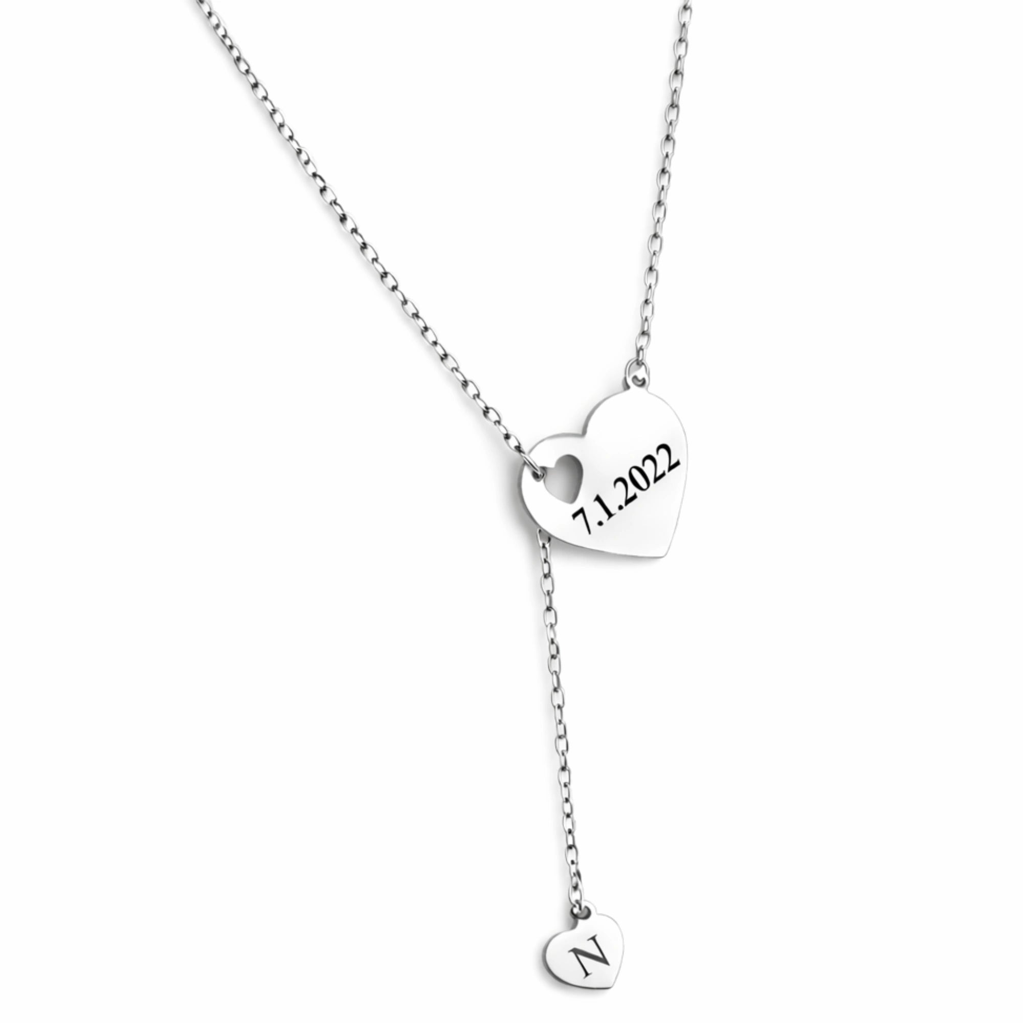 Personalized Name Necklace with Initial Charm - Custom Cursive Nameplate Pendant for Women & Girls