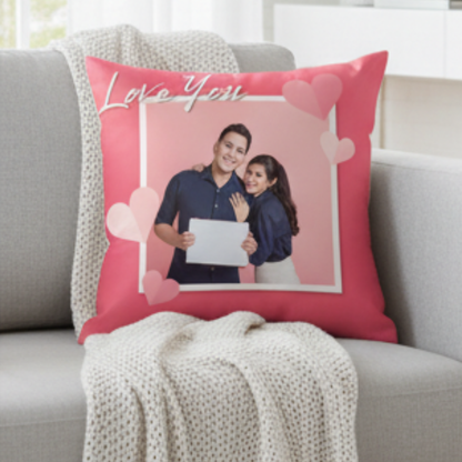MOSKAI | Valentine Rose Day Cushion | Personalized Photo Pillow
