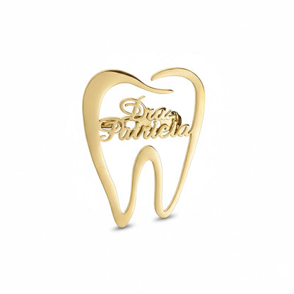 Personalized Tooth Name Brooch – Custom Dental Professional Lapel Pin
