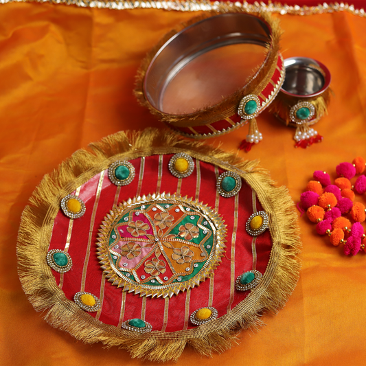 MOSKAI Thali Set | Traditional Pooja Thali | Decorative Aarti Plate