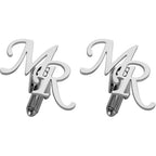 Personalized Stacked Monogram Initial Cufflinks - Custom 2-Letter Overlap Design in Brass