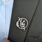 Customized Royal Initial Brooch - Deep Engraved Personalized Name Pin for Men & Women