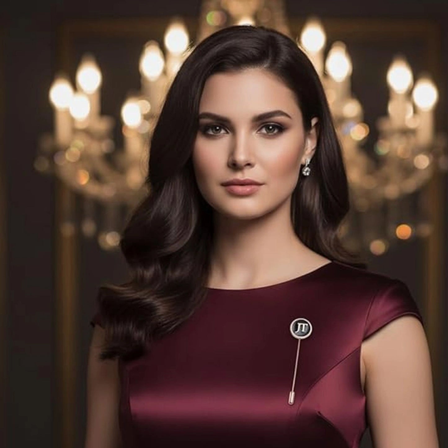 Personalized Initial Enamel Lapel Pin - Custom Gold Monogram Letter Brooch for Men & Women (Black & Gold)