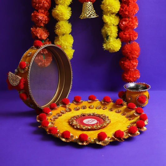 MOSKAI Thali Set | Traditional Pooja Thali | Decorative Aarti Plate