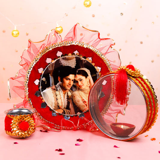 Personalised Karwa Chauth Thali Set | Photo Thali