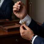 Custom 3-Letter Initial Cufflinks - Personalized Triple Monogram Shirt Studs for Men in Brass