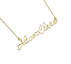 Customized Two Name Necklace with Heart - Personalized Double Nameplate Pendant for Women