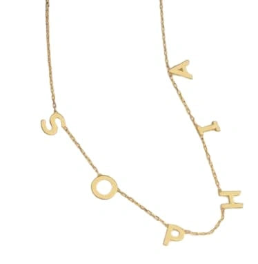 Personalized Spaced Letter Name Necklace - Custom Alphabet Initial Pendant for Women