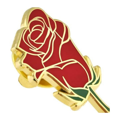 Valentine Rose Day Enamel Pin | Classic Red Rose Symbol of Love