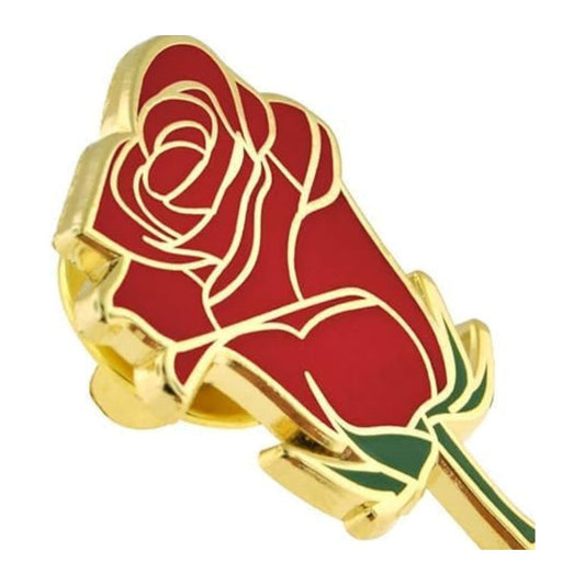 Valentine Rose Day Enamel Pin | Classic Red Rose Symbol of Love