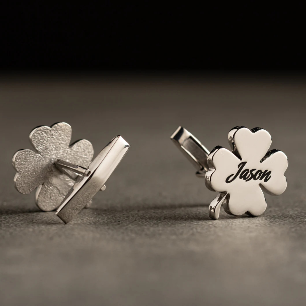  Four-Leaf Clover Initial Cufflinks