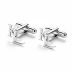 Custom Initial & Monogram Name Cufflinks for Men – Personalized Alphabet Letter Jewelry  Brass Accessories for Grooms & Gifting