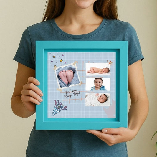 Personalised Blue Photo Frame