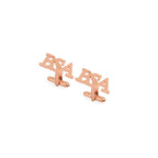 Custom 3-Letter Initial Cufflinks - Personalized Triple Monogram Shirt Studs for Men in Brass