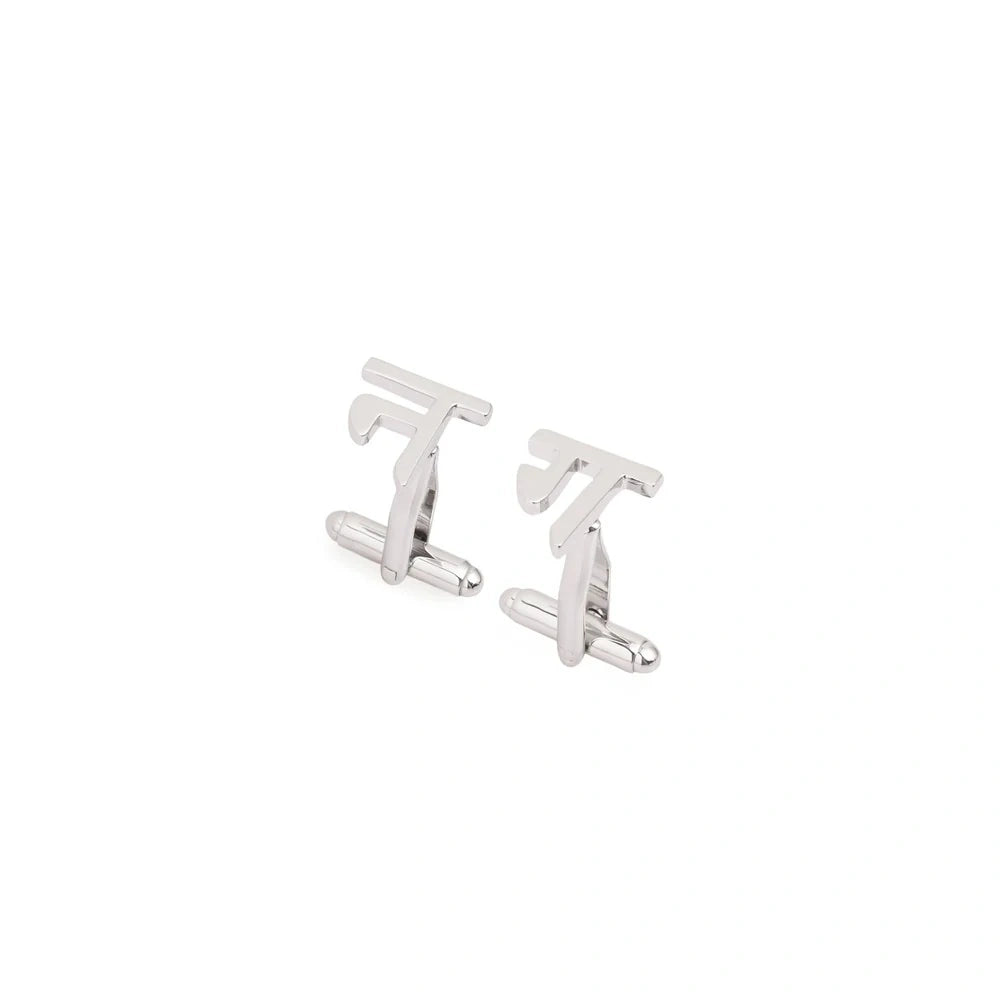 Custom Hindi Initial Name Cufflinks - Personalized Devnagri Script Lettering for Men in Brass