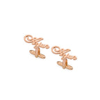 Custom Royal Name Cufflinks - Personalized Cursive Lettering for Men in Brass