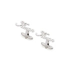 Custom Royal Name Cufflinks - Personalized Cursive Lettering for Men in Brass