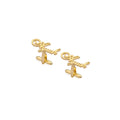Custom Royal Name Cufflinks - Personalized Cursive Lettering for Men in Brass