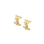 Custom Hindi Initial Name Cufflinks - Personalized Devnagri Script Lettering for Men in Brass