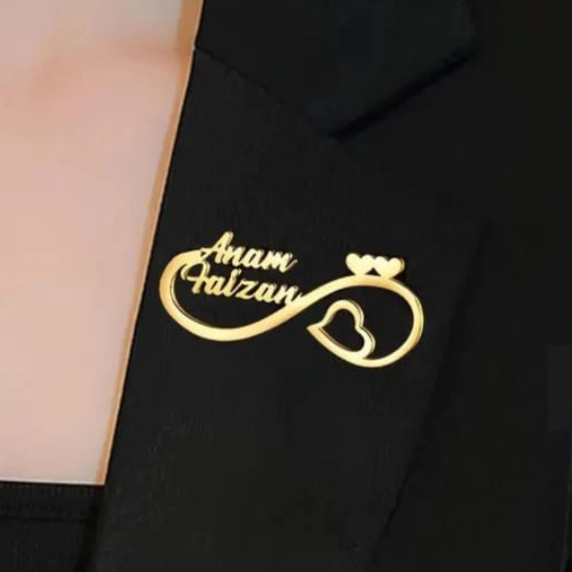 Personalized Infinity Couple Name Brooch Pin - Custom Jewelry for Weddings & Anniversaries