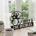 Personalized Drummer Desk Name Plate - Custom Band Name Stainless Steel Table Sign - Musician & Drum Set Office Decor