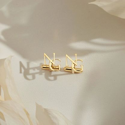 Custom Gold Initial Cufflinks for Men – Personalised Monogram Letter Cuff Links – Luxury Wedding & Formal Shirt Accessory