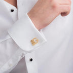 Custom Initial Name Cufflinks - Personalized 2-Letter Monogram for Men in Brass