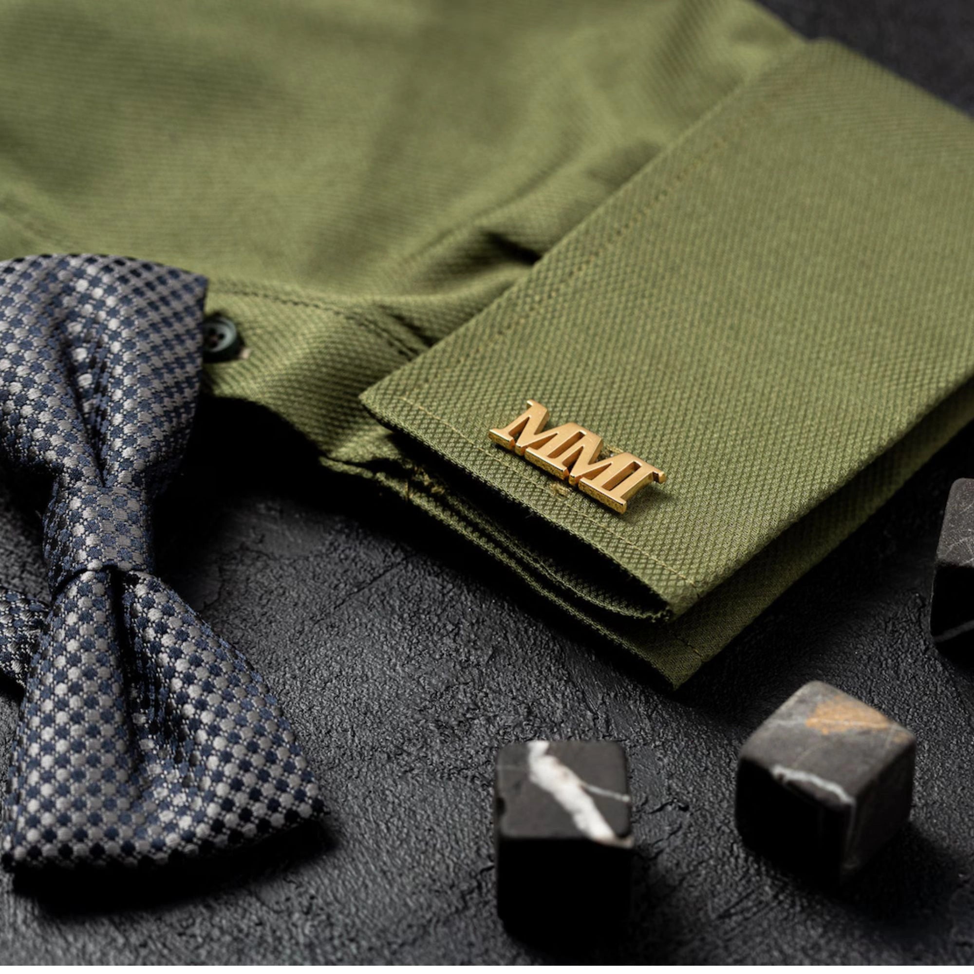 Personalized 3-Initial Monogram Cufflinks for Men – Custom Letter Cufflinks for Wedding & Groom Accessories