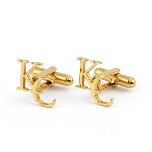 Personalized Initial Letter Cufflinks for Men - Custom Alphabet Brass Cufflinks for Wedding & Office