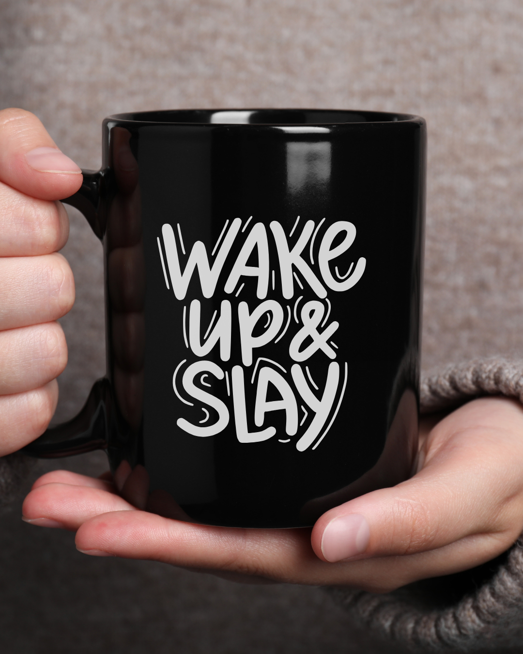 Moskai Wake-Up & Slay Personalised Coffee Mug | Black 11oz