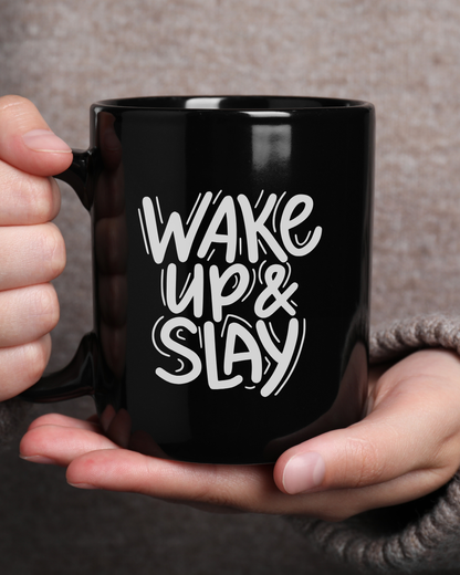 Moskai Wake-Up & Slay Personalised Coffee Mug | Black 11oz