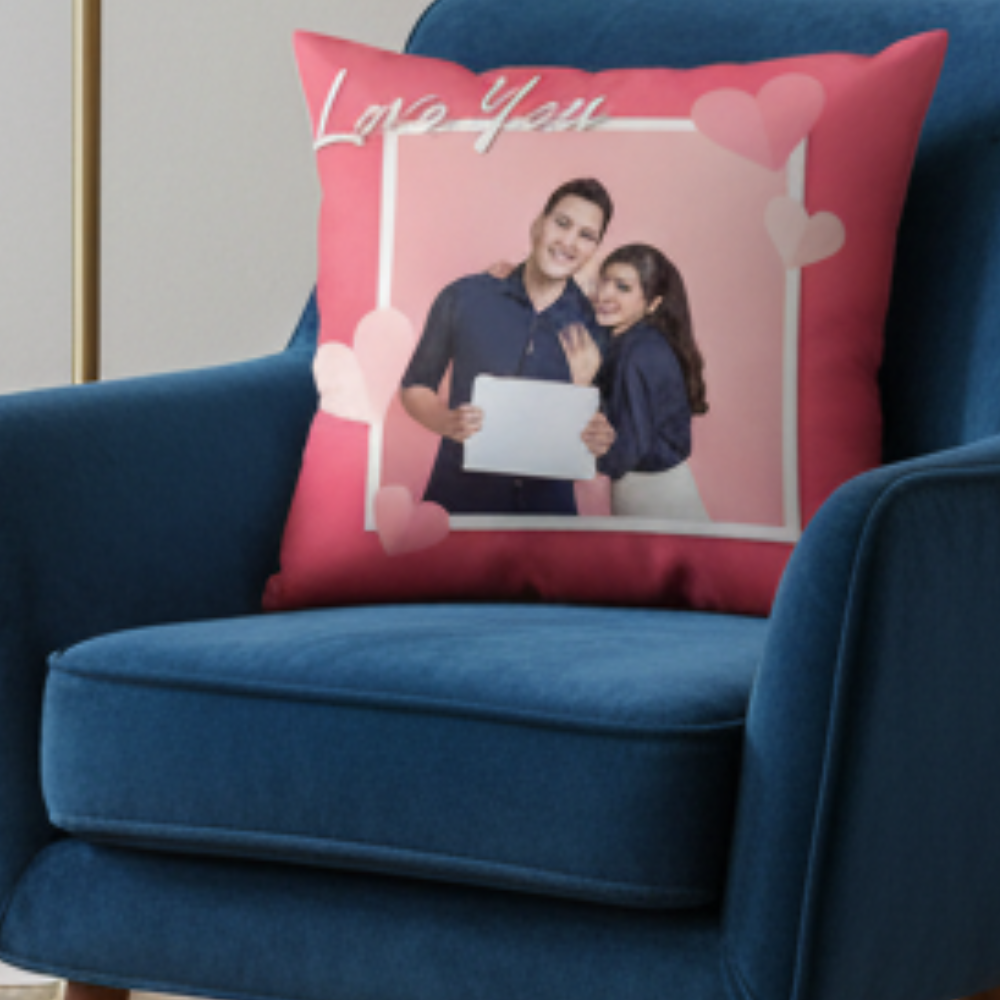 MOSKAI | Valentine Rose Day Cushion | Personalized Photo Pillow