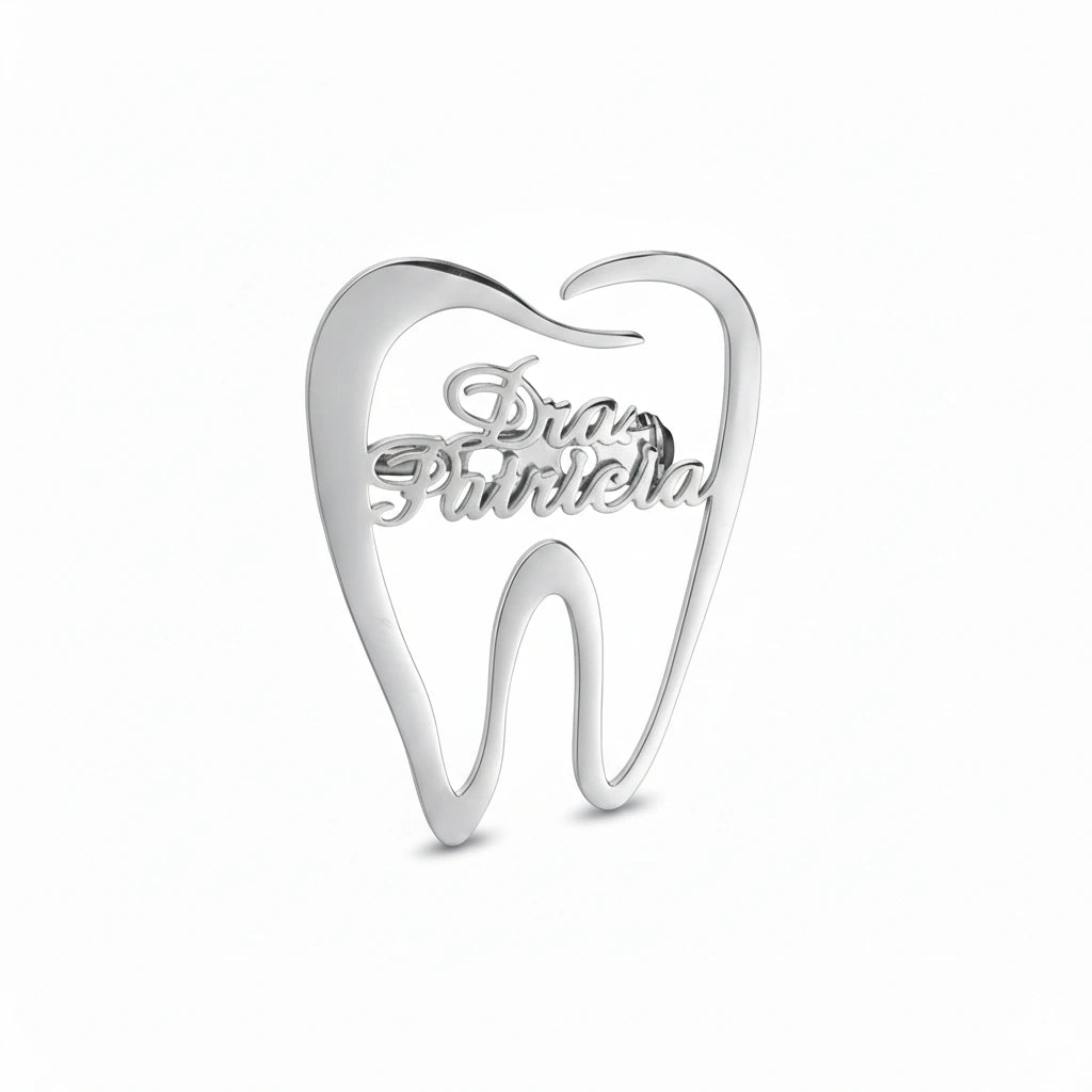 Personalized Tooth Name Brooch – Custom Dental Professional Lapel Pin