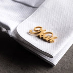 Personalized Name Cufflinks for Men – Custom Script Name Cufflinks for Wedding & Groom Gift