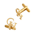 Personalized Initial Monogram Cufflinks for Men - Custom Brass Name Alphabet Suit Accessories