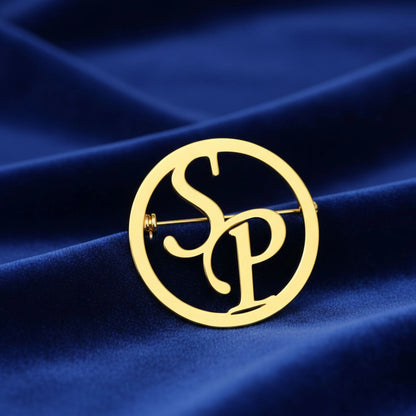 Elite Custom Initial Name Brooch – Premium Monogram Lapel Pin for Suits, Blazers & Ethnic Wear