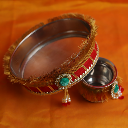 MOSKAI Thali Set | Traditional Pooja Thali | Decorative Aarti Plate