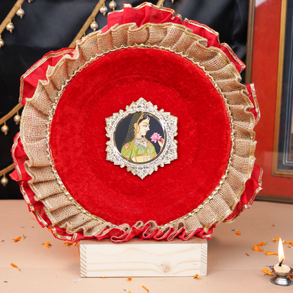 Maharani Red Color Thali Set | Karwa Chauth Thali