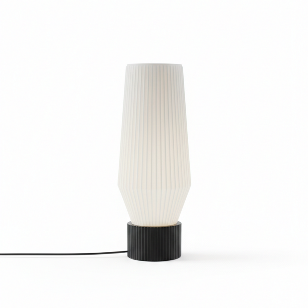 Moskai 3D Line Warm White Modern Table Lamp – Elegant Bedside & Desk Light