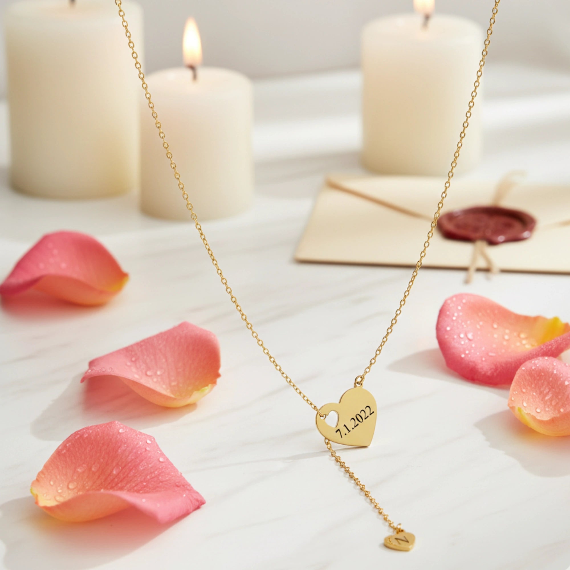 Personalized Name Necklace with Initial Charm - Custom Cursive Nameplate Pendant for Women & Girls