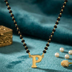 Husband's Initial Name Mangalsutra -Single Alphabet Letter Daily Wear Mangalsutra for Women – Minimalist Soulmate Jewelry