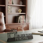 Personalized Principal Desk Name Plate - Custom School Administrator Stainless Steel Table Sign - Educator & Teacher Office Decor