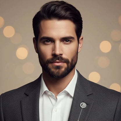 Personalized Initial Enamel Lapel Pin - Custom Gold Monogram Letter Brooch for Men & Women (Black & Gold)