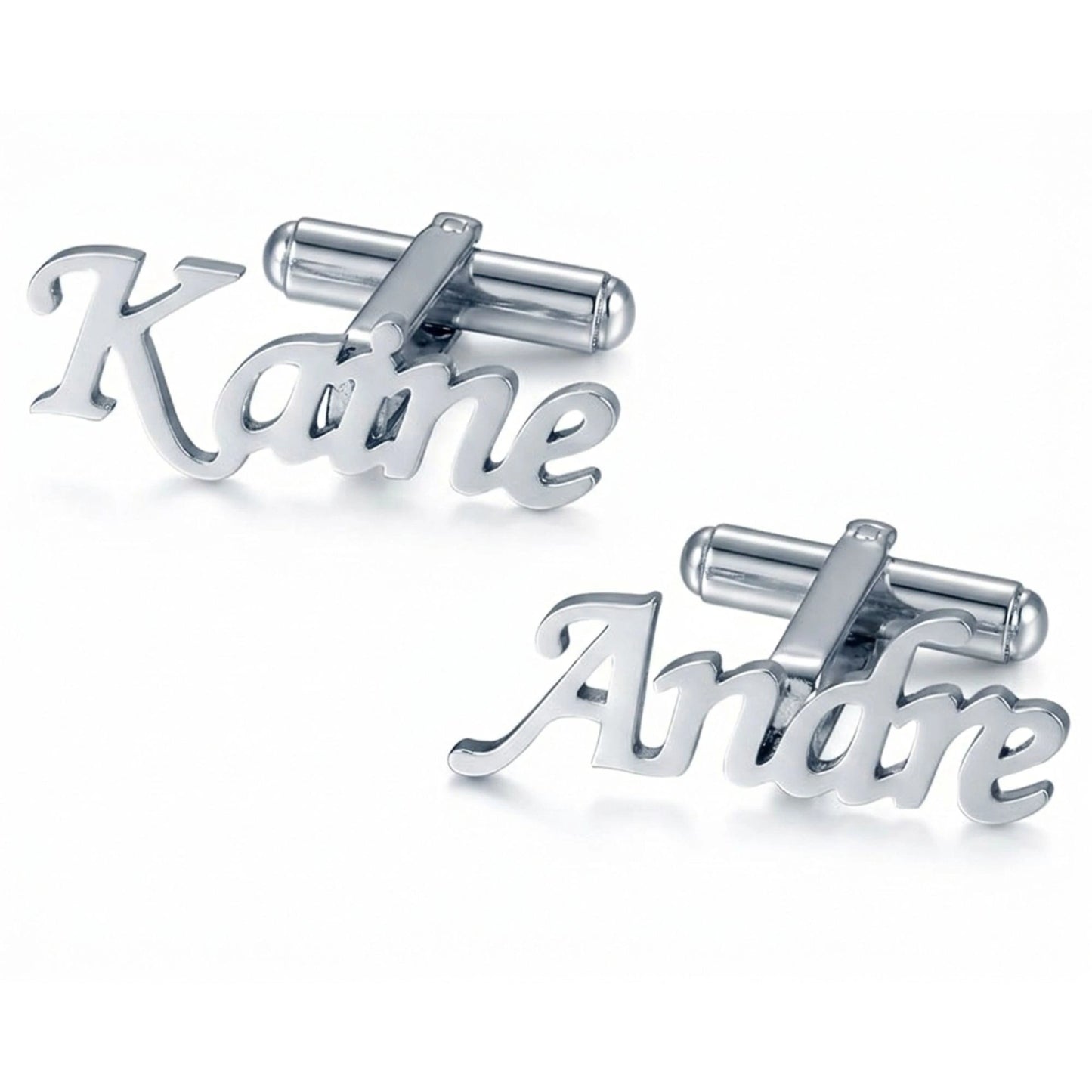 Custom Name Cufflinks for Men Groom & Groomsmen - Personalized Brass Cufflinks