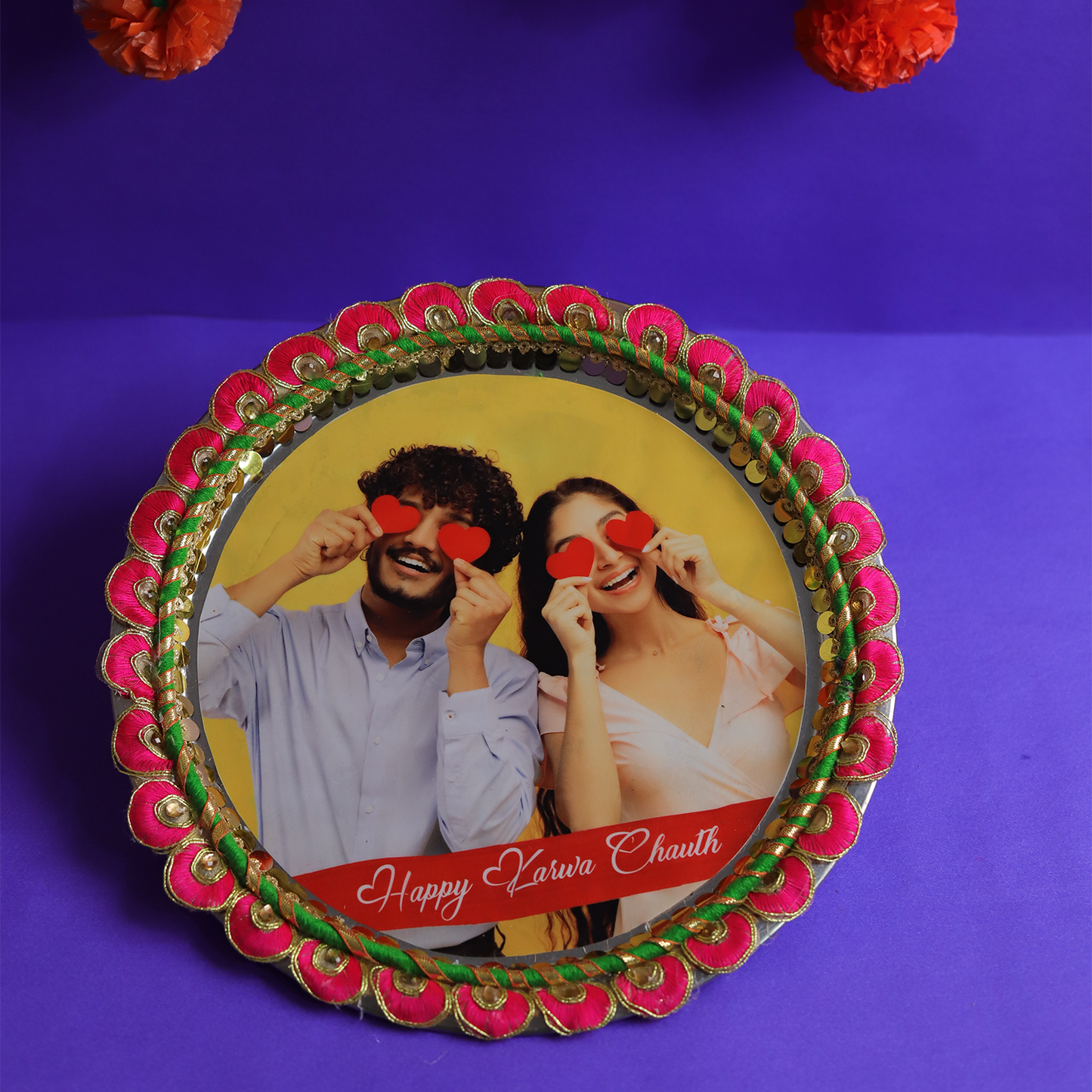 MOSKAI Photo Thali | Personalized Pooja Thali | Custom Aarti Plate