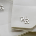 Personalised Initial Name Cufflinks for Men – Custom Silver Alphabet Monogram Cuff Links – Formal Shirt Accessory for Wedding Groom & Corporate Wear